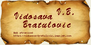 Vidosava Bratulović vizit kartica